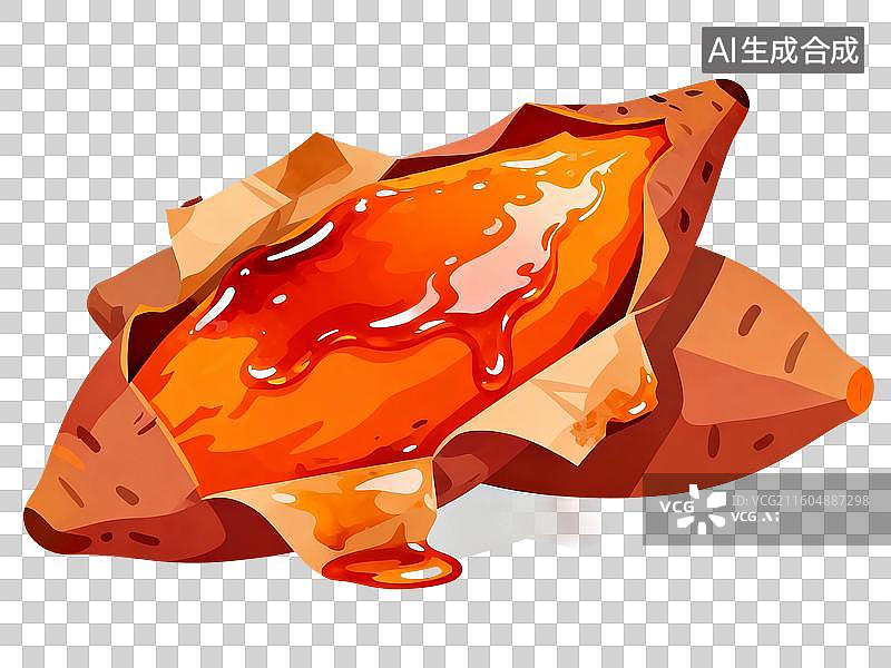 【AI数字艺术】手绘插画，红薯，烤红薯，烤地瓜，紫薯，免抠元素图片素材