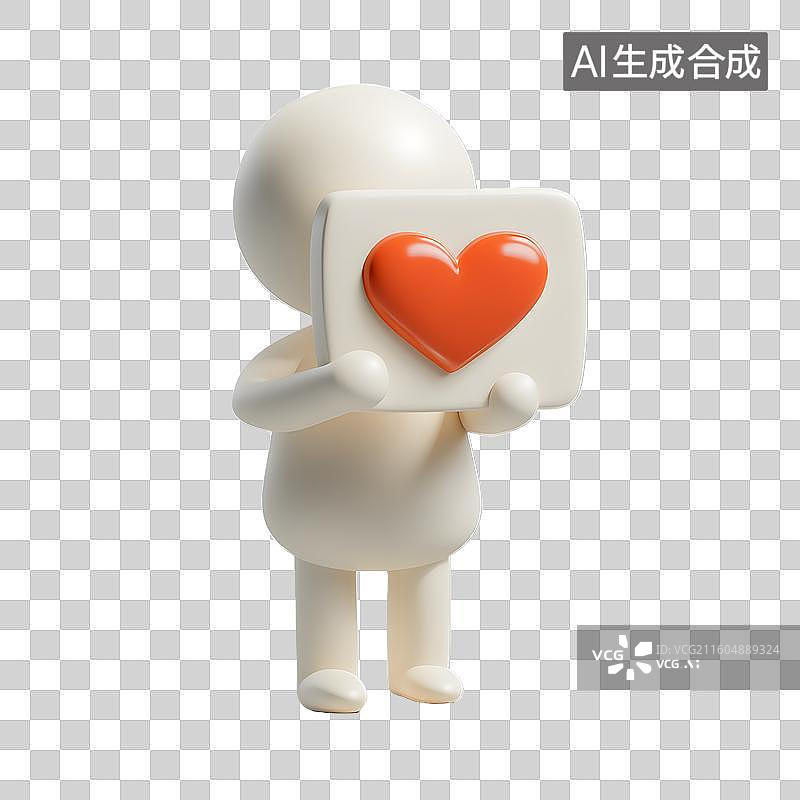 【AI数字艺术】小人爱心图标浪漫装饰元素图片素材