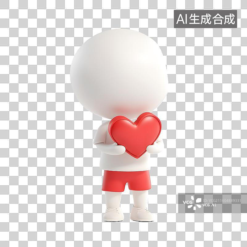 【AI数字艺术】小人爱心图标浪漫装饰元素图片素材