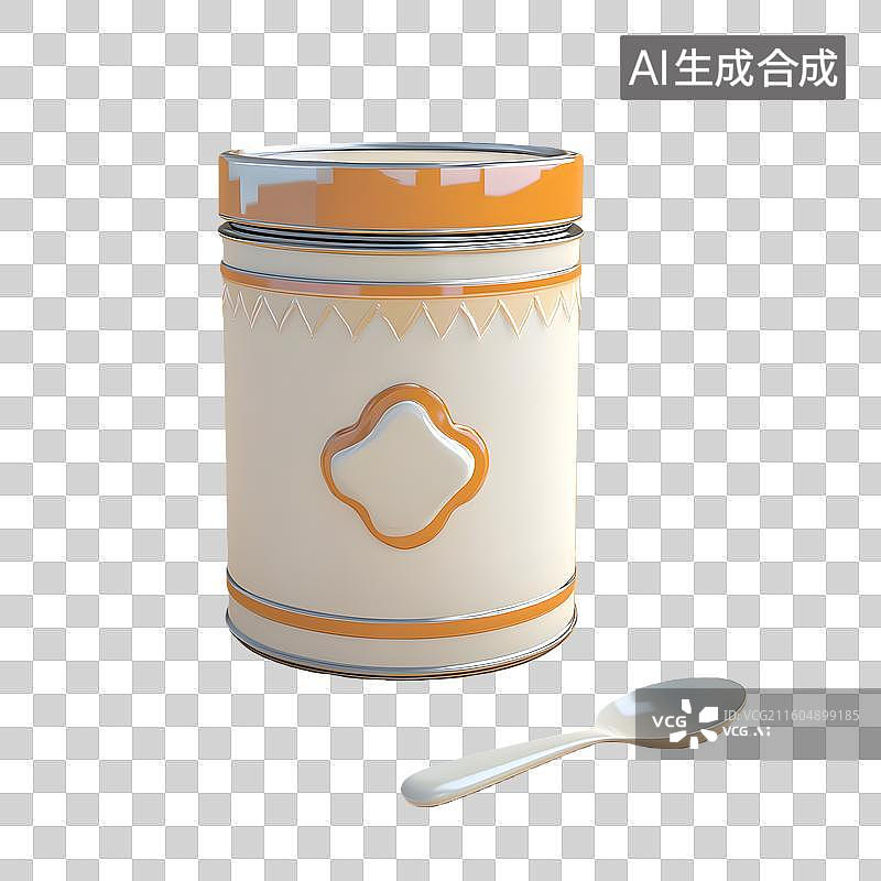 【AI数字艺术】3D卡通奶粉罐元素图片素材