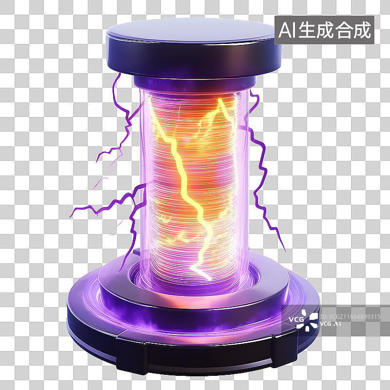 【AI数字艺术】科幻风格特斯拉线圈装置图片素材