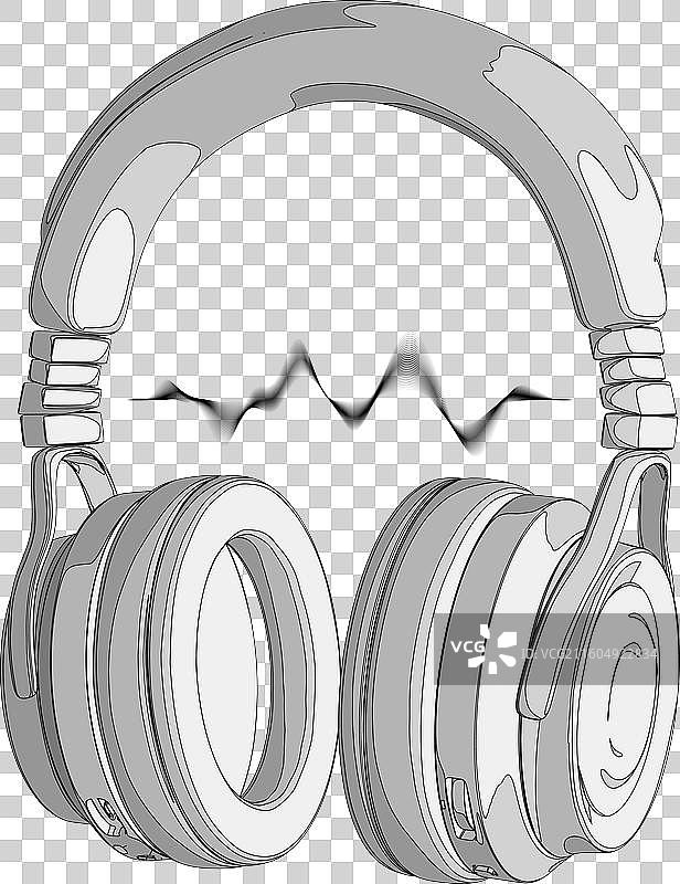 聆听用的耳机抽象图图片素材