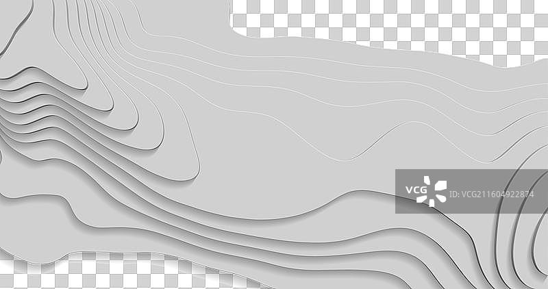 白色纸张波浪几何横幅 未来感图片素材