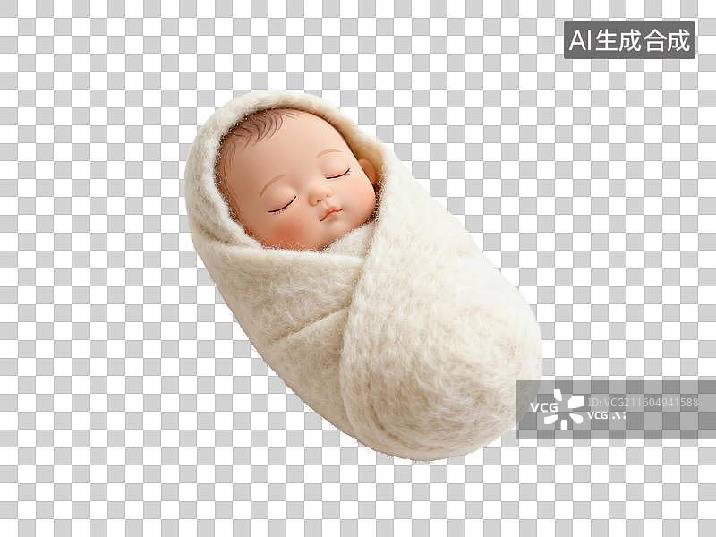 【AI数字艺术】母婴亲子主题 婴儿裹毯安睡图片素材