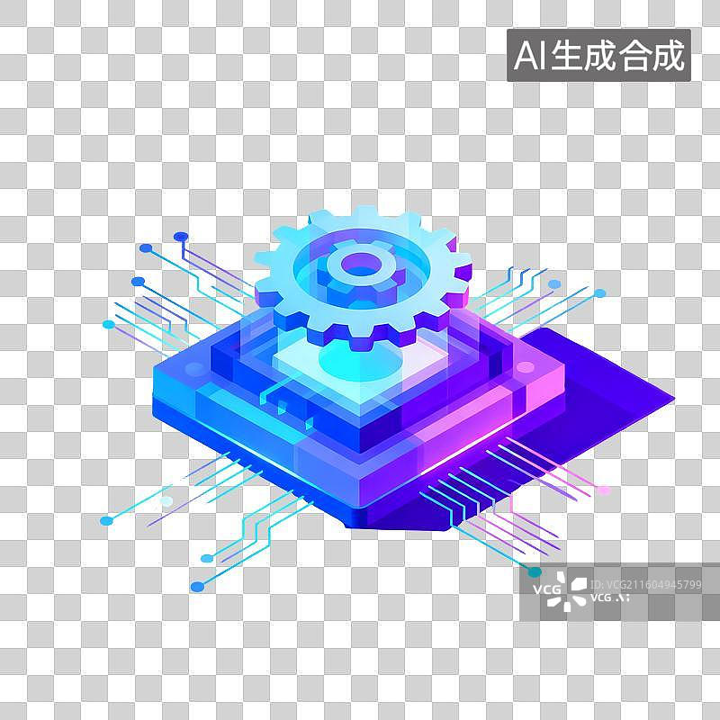 【AI数字艺术】工业齿轮科技概念插画图片素材