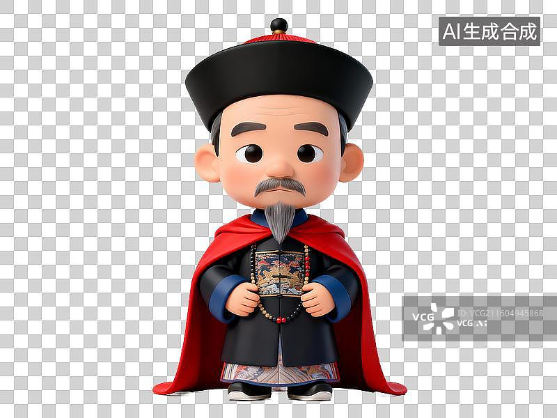 【AI数字艺术】3D 中国古代历史人物曾国藩免抠设计素材图片素材