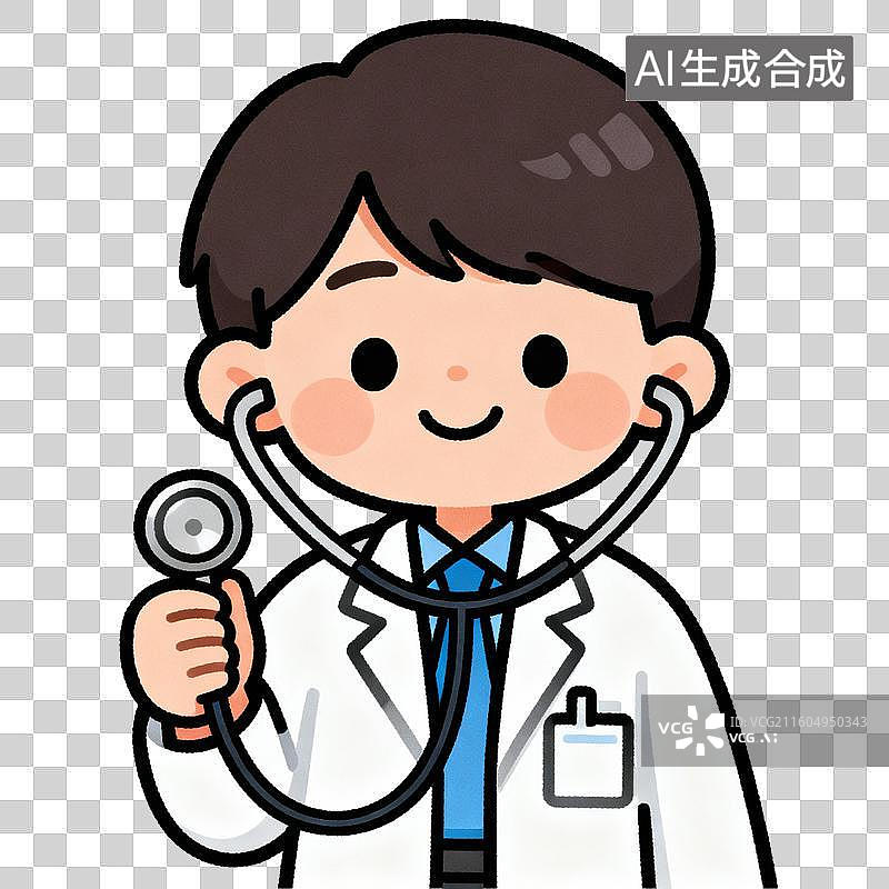 【AI数字艺术】卡通男医生形象图片素材
