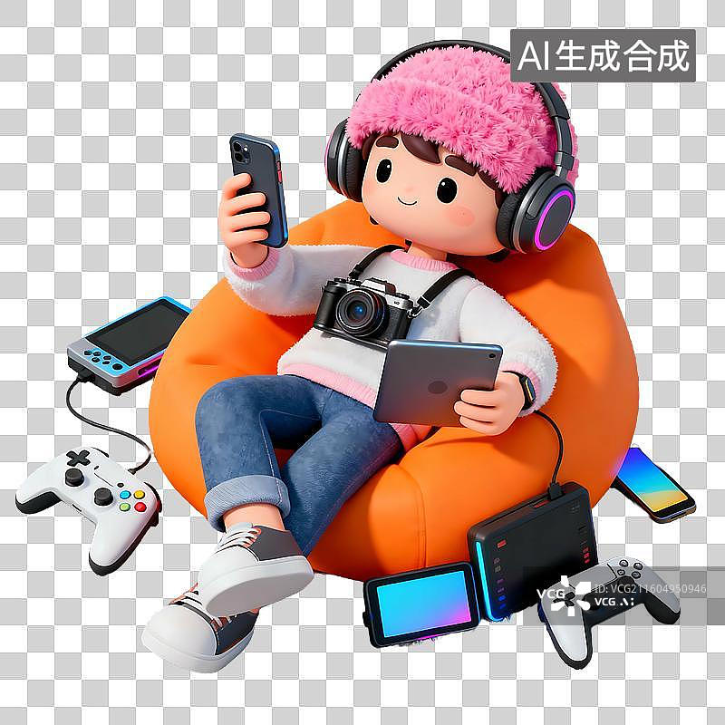 【AI数字艺术】3D可爱拟人元素图片素材