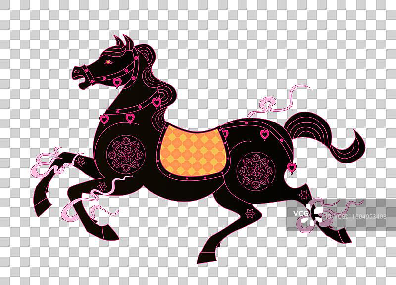 马年国风矢量插画图片素材