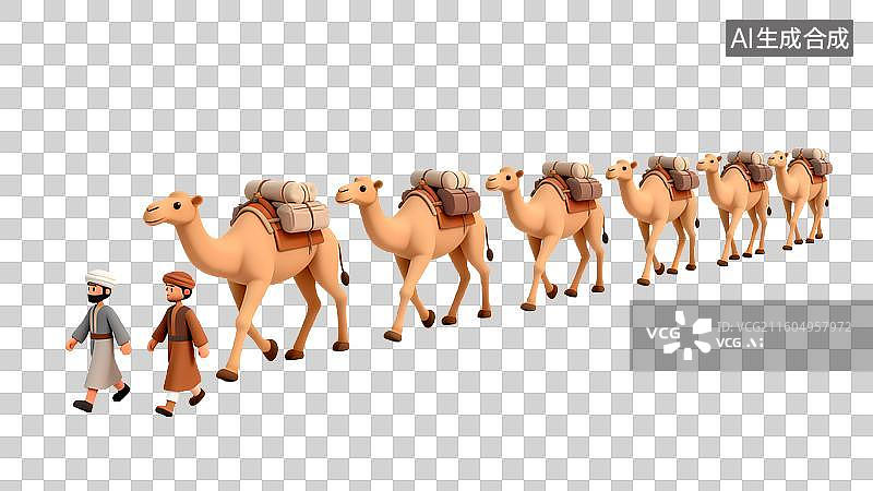 【AI数字艺术】骆驼队伍图片素材