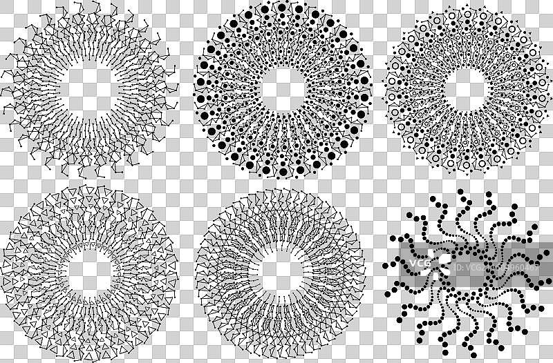 圆形放射状半调图案烟花图片素材