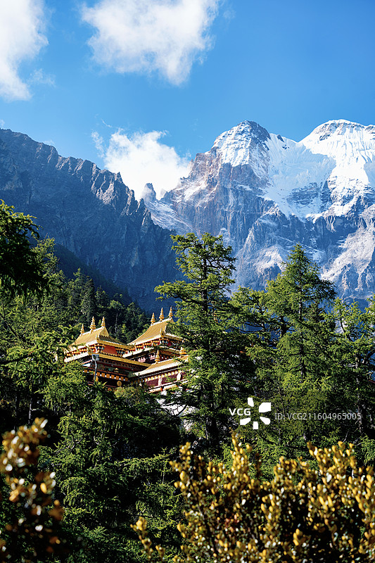 稻城亚丁冲古寺图片素材