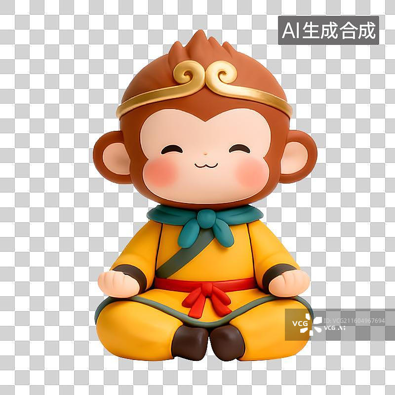 【AI数字艺术】西游记卡通形象元素，师徒四人卡通形象图片素材