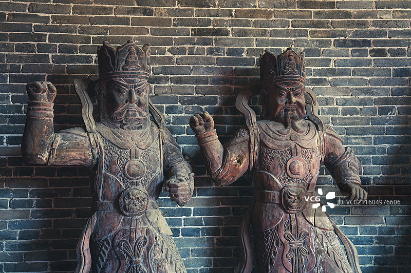 河北邯郸广府古城武家大院天王木雕图片素材