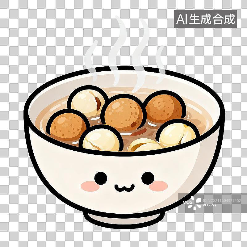 【AI数字艺术】可爱卡通甜汤碗图片素材