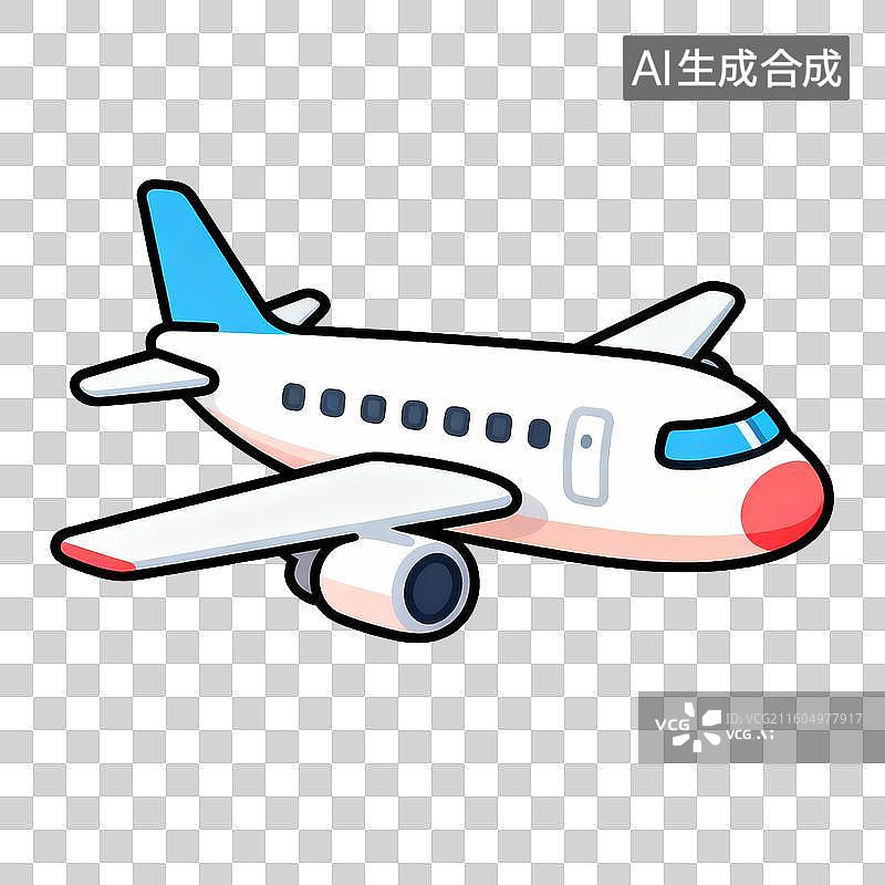【AI数字艺术】卡通客机插画图片素材