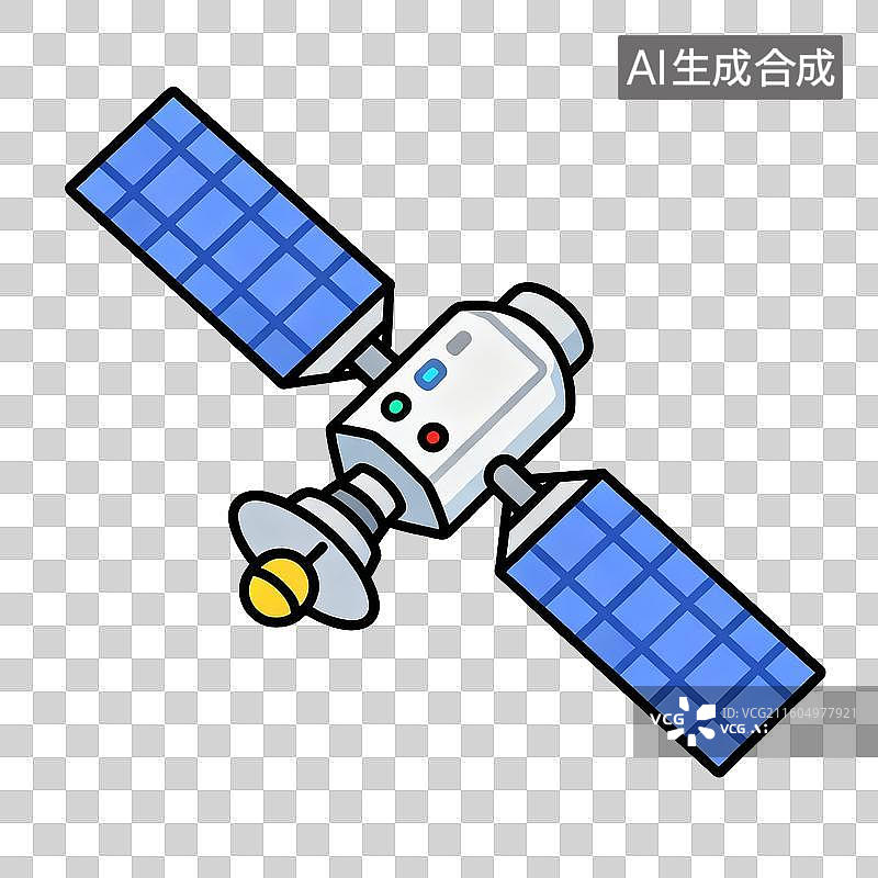 【AI数字艺术】卡通人造卫星图片素材