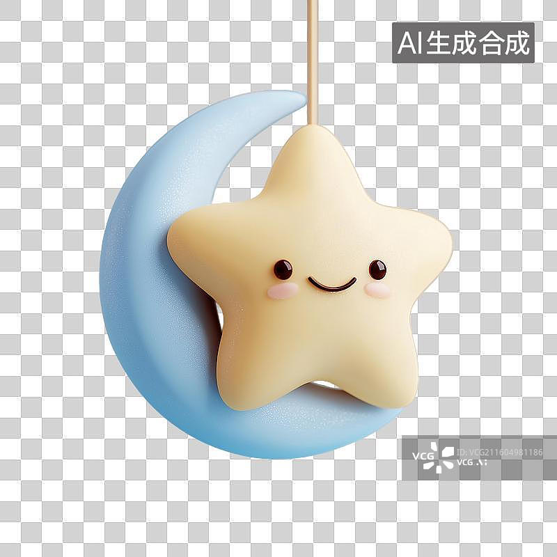 【AI数字艺术】星星月亮3D场景图片素材