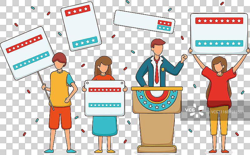 选举宣传场景，人们参与其中图片素材