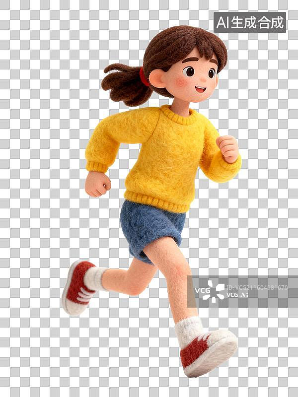 【AI数字艺术】奔跑的女孩图片素材