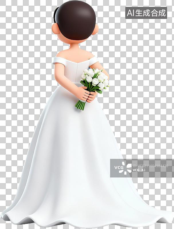 【AI数字艺术】3D卡通立体插画西式风格西式婚礼结婚定亲插画元素图片素材