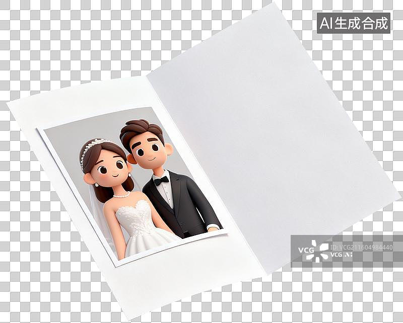 【AI数字艺术】3D卡通立体插画西式风格西式婚礼结婚定亲插画元素图片素材