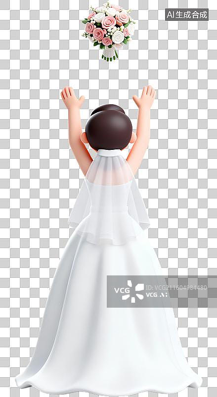 【AI数字艺术】3D卡通立体插画西式风格西式婚礼结婚定亲插画元素图片素材