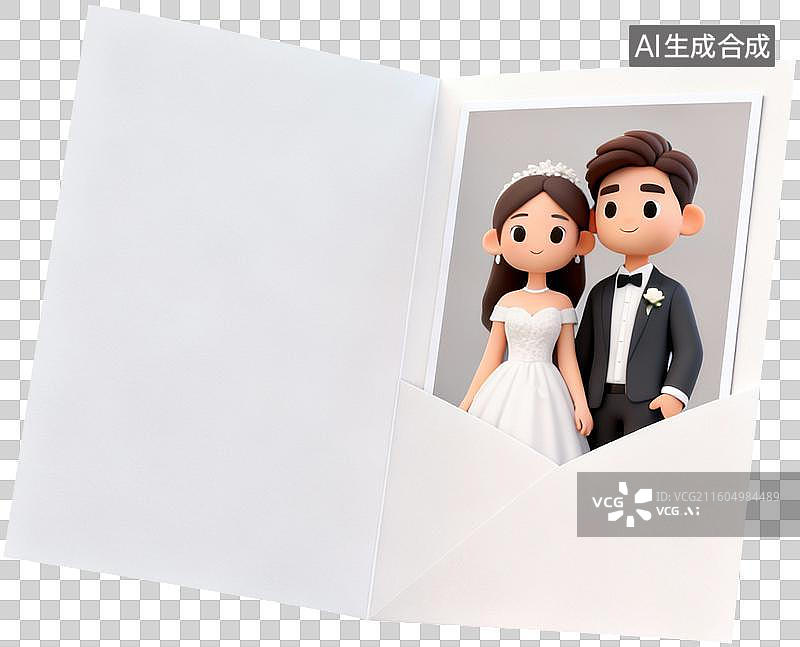 【AI数字艺术】3D卡通立体插画西式风格西式婚礼结婚定亲插画元素图片素材