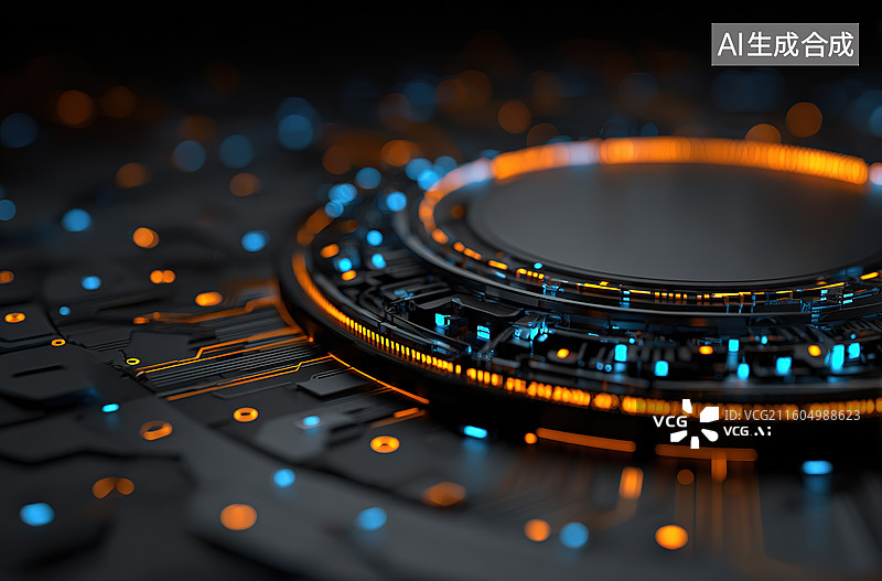 【AI数字艺术】未来科技电路板特写图片素材