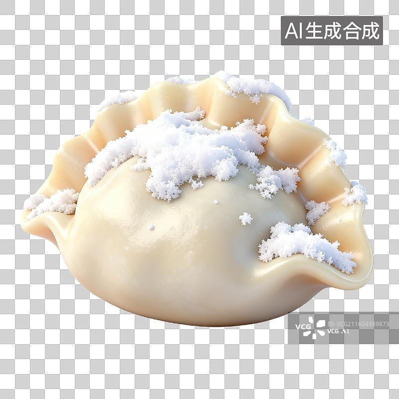 【AI数字艺术】覆雪的传统饺子美食图片素材