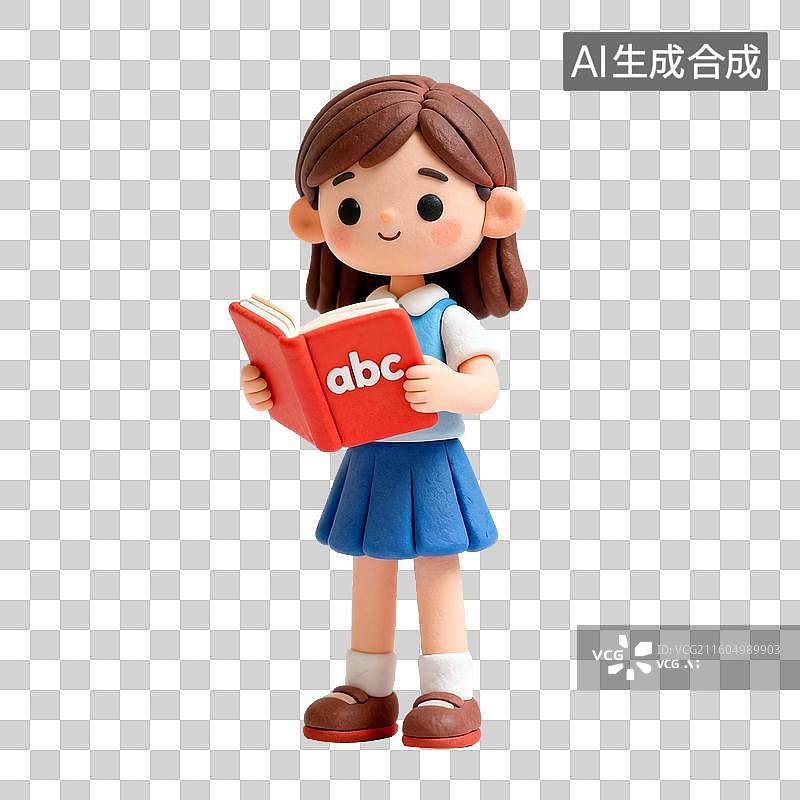 【AI数字艺术】可爱的孩子阅读书籍图片素材