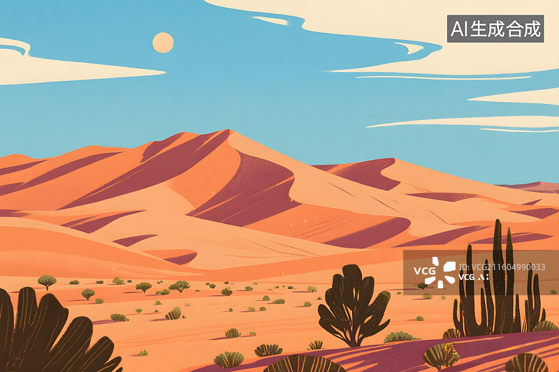 【AI数字艺术】沙漠沙丘景观图片素材