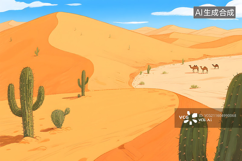 【AI数字艺术】沙漠沙丘景观图片素材