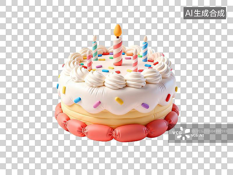 【AI数字艺术】色彩缤纷的生日蛋糕图片素材