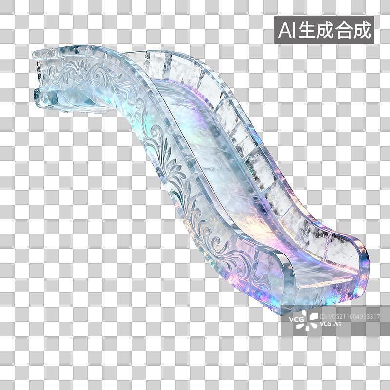 【AI数字艺术】精美的冰雕滑梯图片素材