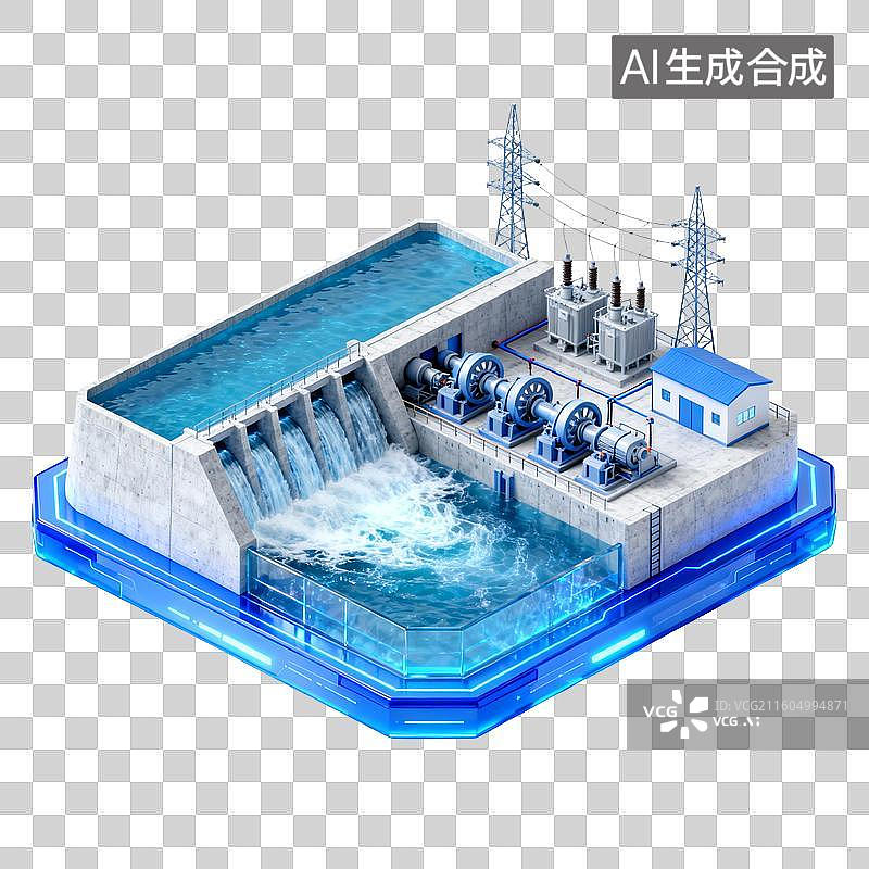 【AI数字艺术】水力发电站场景展示图片素材