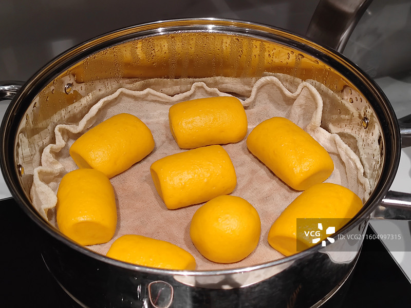 一锅南瓜馒头图片素材