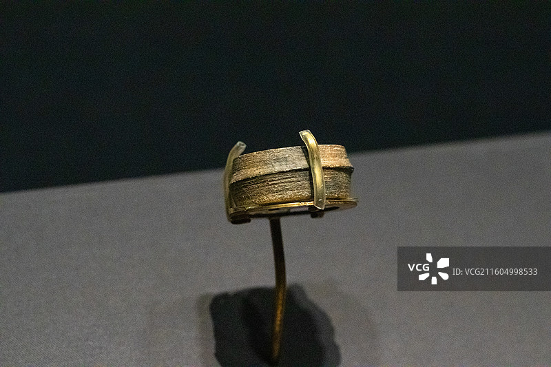 石钻芯Stone core 新石器时代良渚文化(距今 5300~4300年)杭州老和山出土图片素材