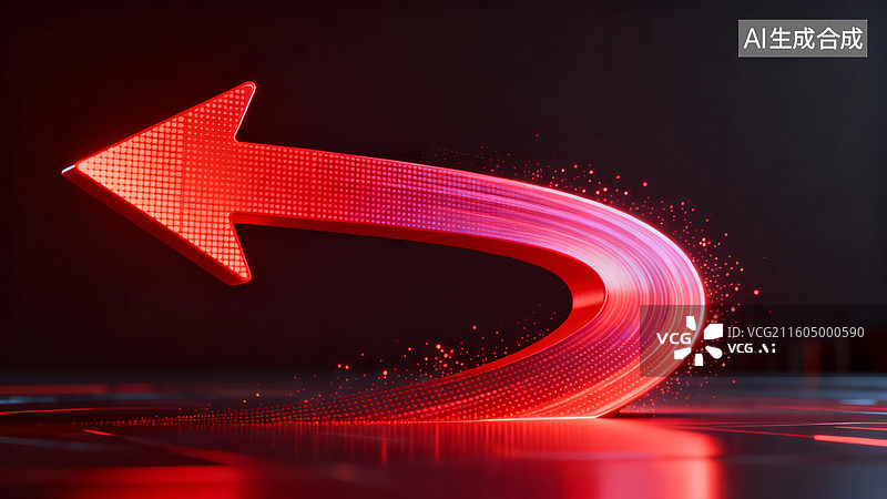【AI数字艺术】红色箭头象征积极增长趋势图片素材