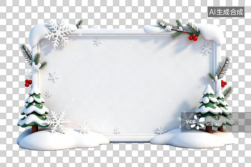 【AI数字艺术】冬季节日装饰框架图片素材