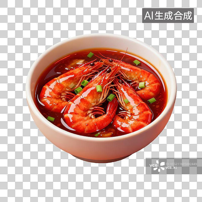 【AI数字艺术】红焖大虾美食菜肴元素 年夜饭聚餐图片素材