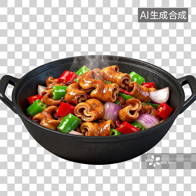 【AI数字艺术】彩椒洋葱爆炒猪大肠图片素材