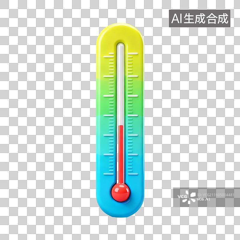 【AI数字艺术】3D拟物风格二十四节气冬天大寒小寒元素温度计图片素材
