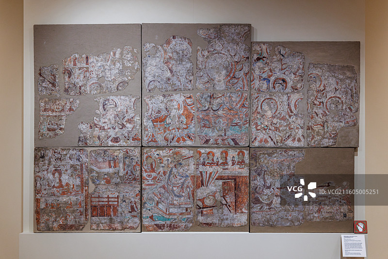 中国新疆柏孜克里克千佛洞壁画（金光明经变，11世纪）·俄罗斯圣彼得堡冬宫博物馆藏图片素材