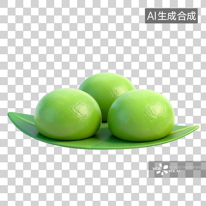 【AI数字艺术】3D拟物风格二十四节气春天清明元素青团图片素材