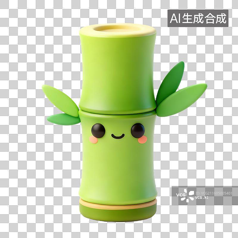 【AI数字艺术】3D拟物风格二十四节气春天清明元素竹子图片素材