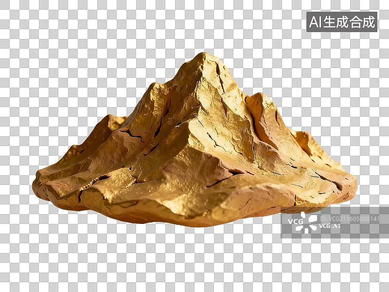 【AI数字艺术】3D渲染，粘土风格卡通高山，山，山脉，免抠元素图片素材