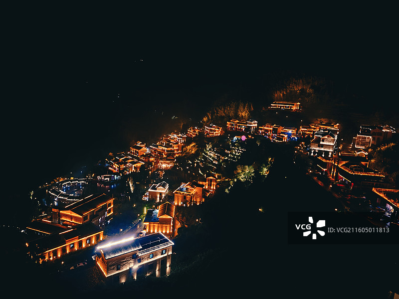 马安竹海夜景图片素材