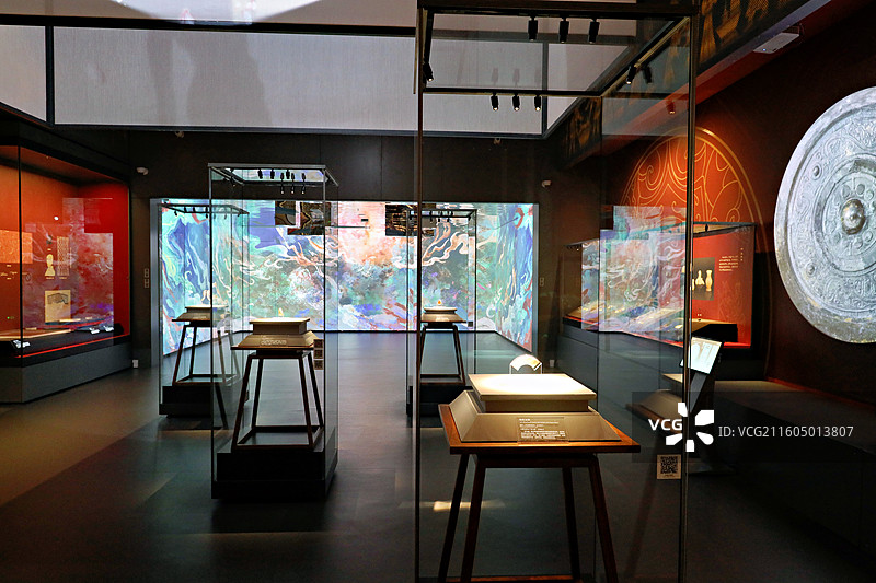 北京市丰台区，北京大葆台遗址博物馆（大葆台西汉墓遗址）展馆内部陈设图片素材