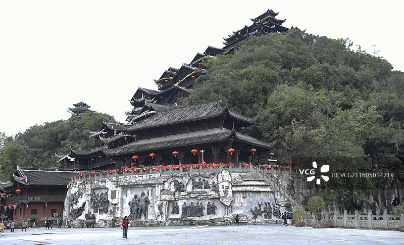 中国最大的苗族建筑群——蚩尤九黎城图片素材